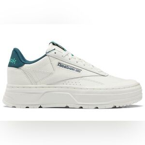 Reebok Club C Double Geo white green lace up sneakers